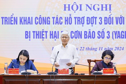 Ban Vận động Cứu trợ Trung ương phân bổ đợt 3 số tiền 948 tỷ đồng hỗ trợ các tỉnh khắc phục hậu quả cơn bão số 3 (yagi)